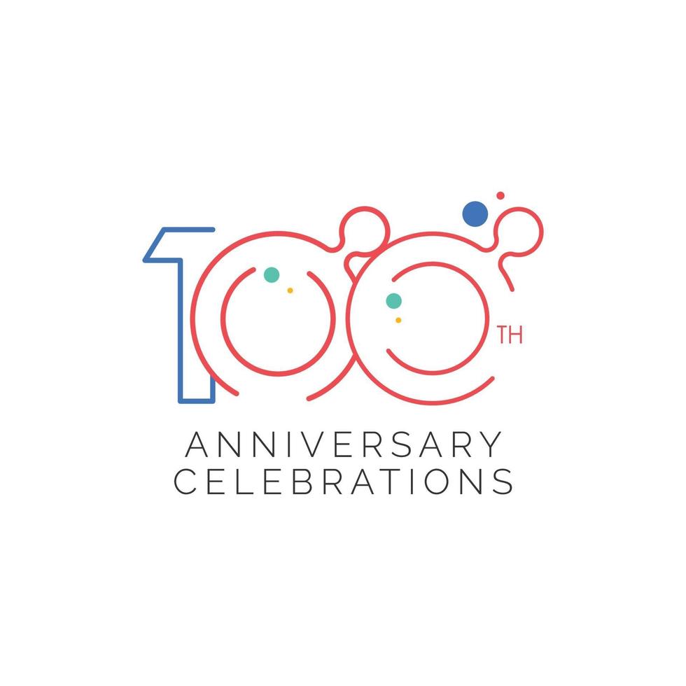 100 th Anniversary Celebration Vector Template Design Illustration