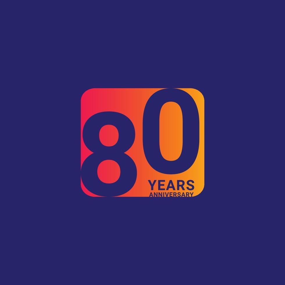 80 Years Anniversary Celebration Vector Template Design Illustration