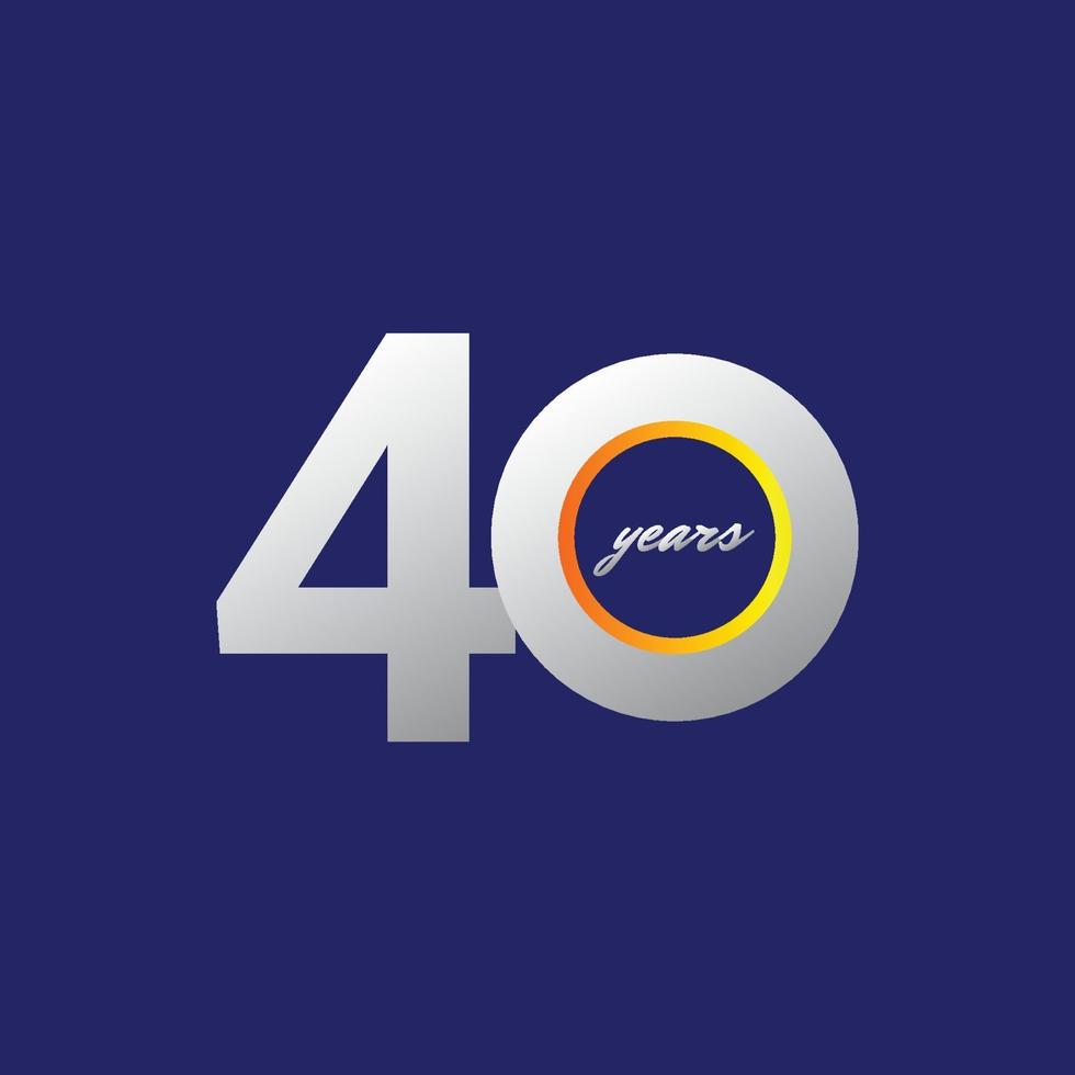 40 Years Anniversary Celebration Vector Template Design Illustration