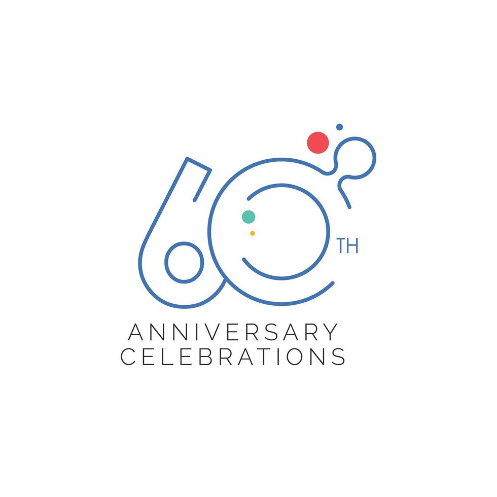 60 th Anniversary Celebration Vector Template Design Illustration