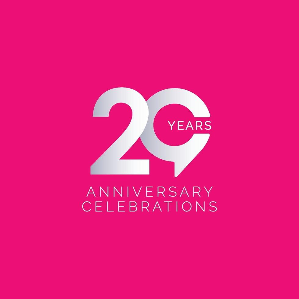 20 th Anniversary Celebration Vector Template Design Illustration