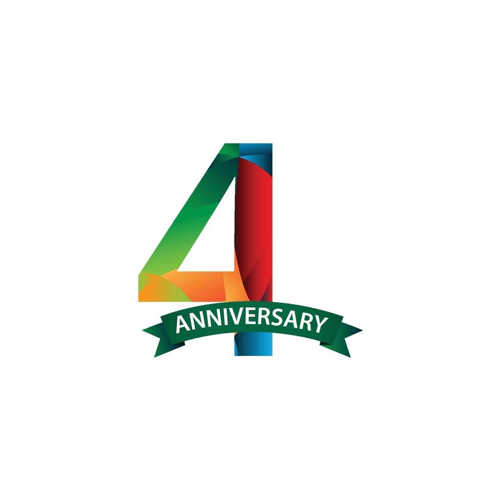 4 Years Anniversary Celebration Vector Template Design Illustration