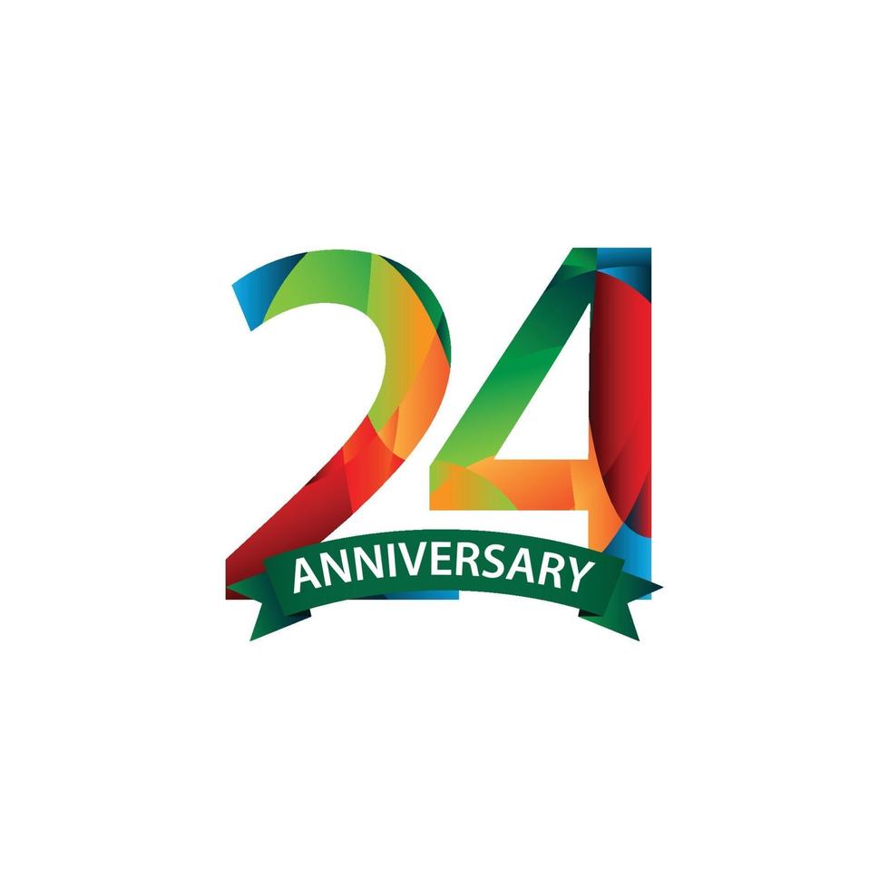 24 Years Anniversary Celebration Vector Template Design Illustration