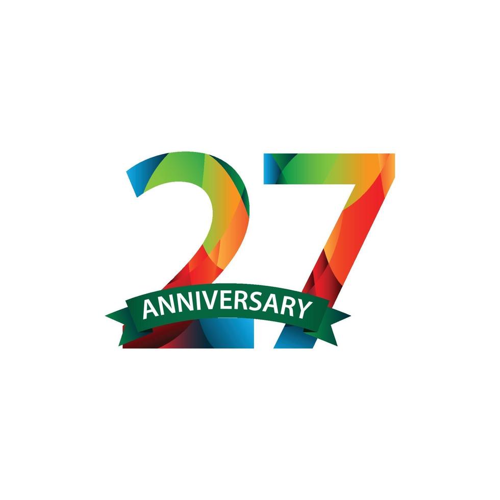 27 Years Anniversary Celebration Vector Template Design Illustration