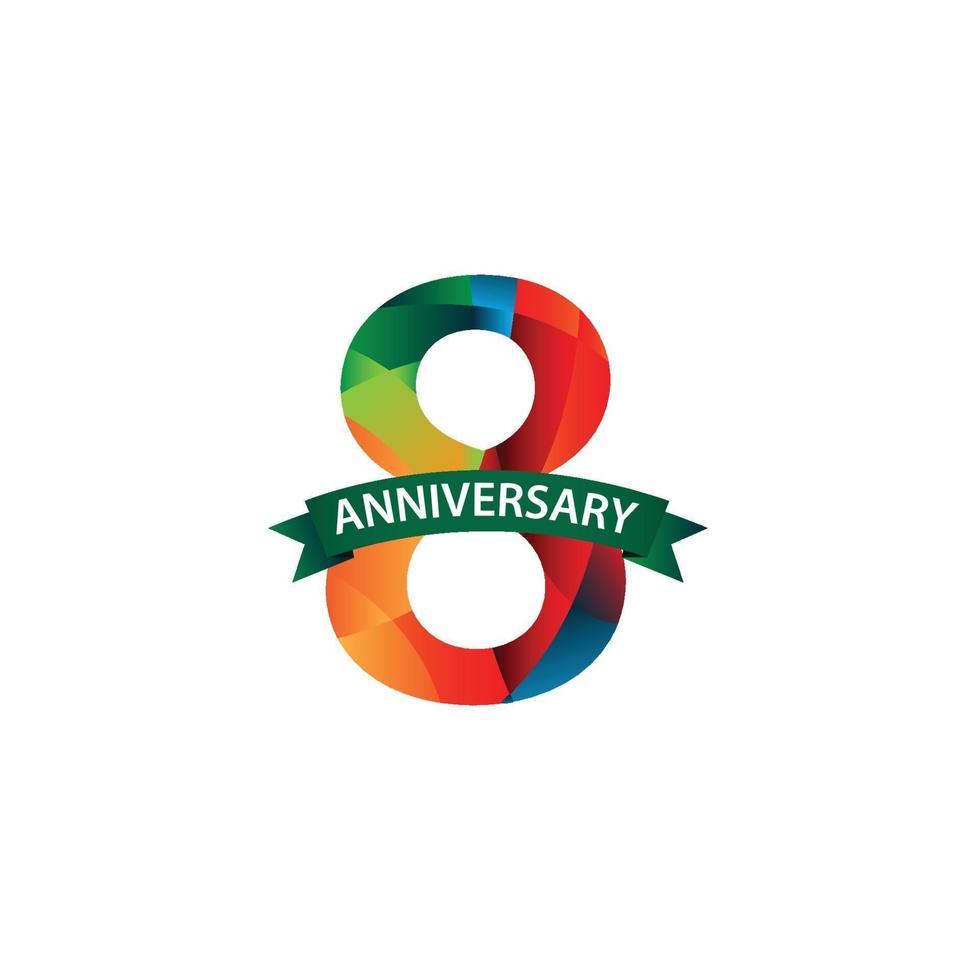 8 Years Anniversary Celebration Vector Template Design Illustration