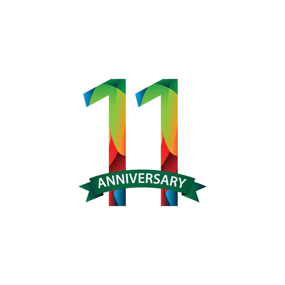 11 Years Anniversary Celebration Vector Template Design Illustration