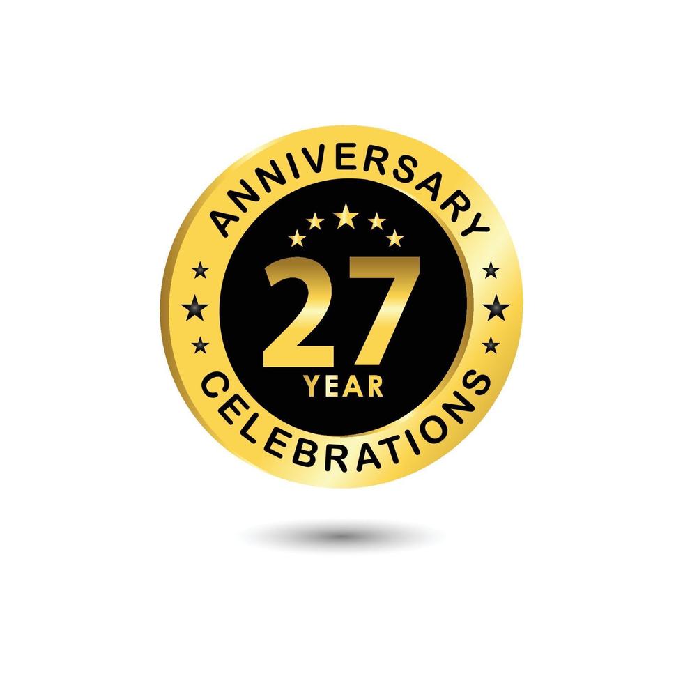 Ilustración de diseño de plantilla de vector de celebración de aniversario de 27 años