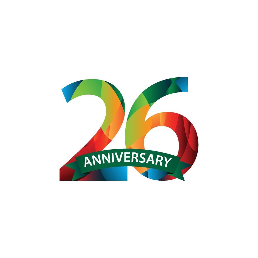 26 Years Anniversary Celebration Vector Template Design Illustration