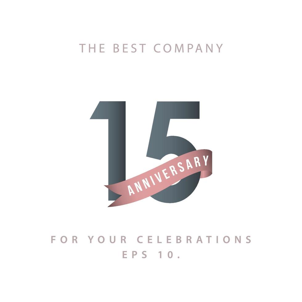 15 Years Anniversary Celebration Vector Template Design Illustration