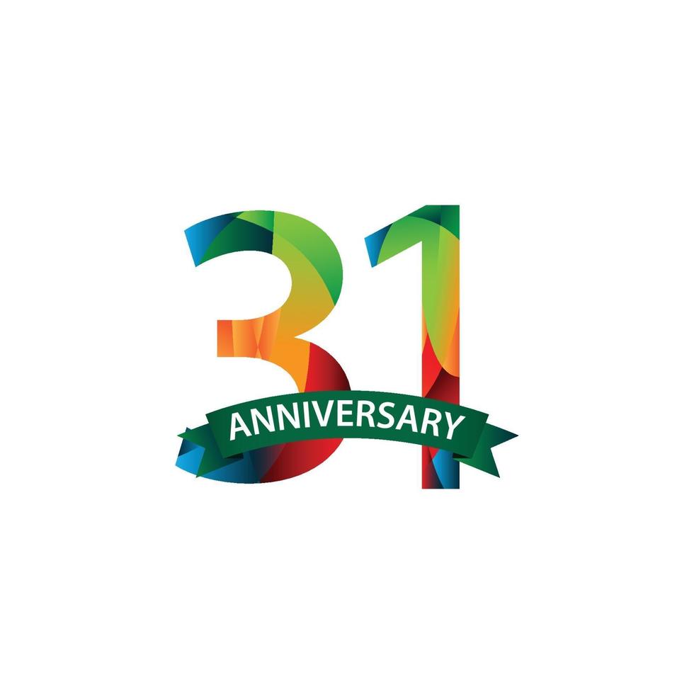 31 Years Anniversary Celebration Vector Template Design Illustration