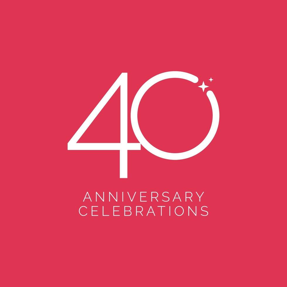 40 Years Anniversary Celebration Vector Template Design Illustration