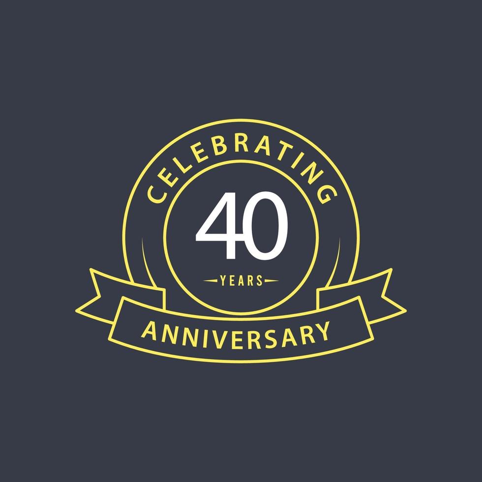 40 Years Anniversary Celebration Vector Template Design Illustration