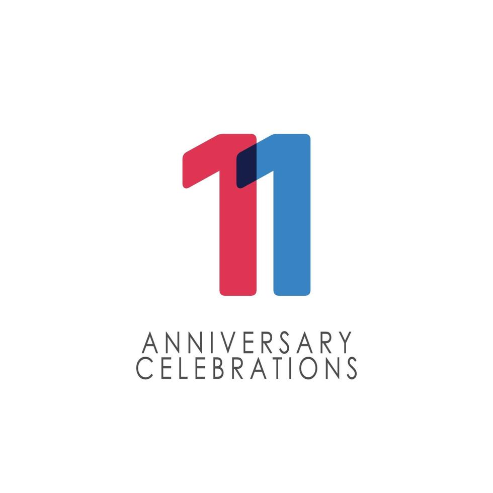 11 Years Anniversary Celebration Vector Template Design Illustration