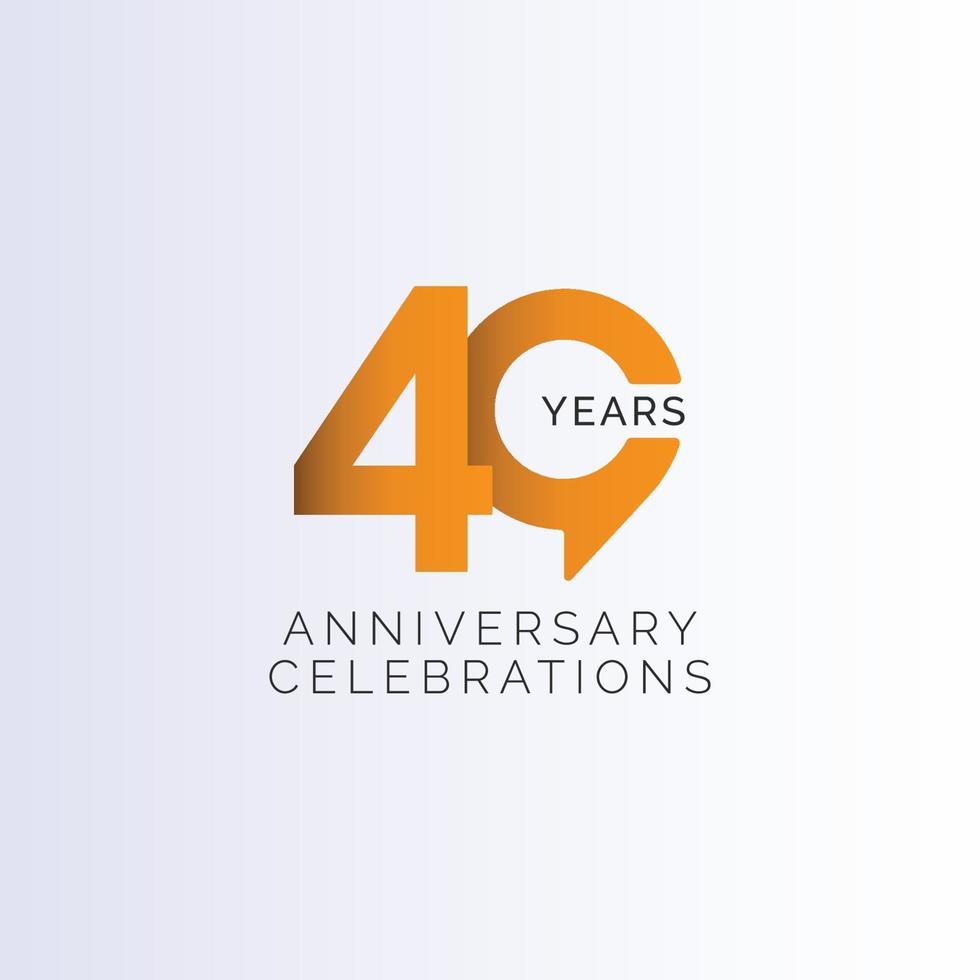 40 Years Anniversary Celebration Vector Template Design Illustration