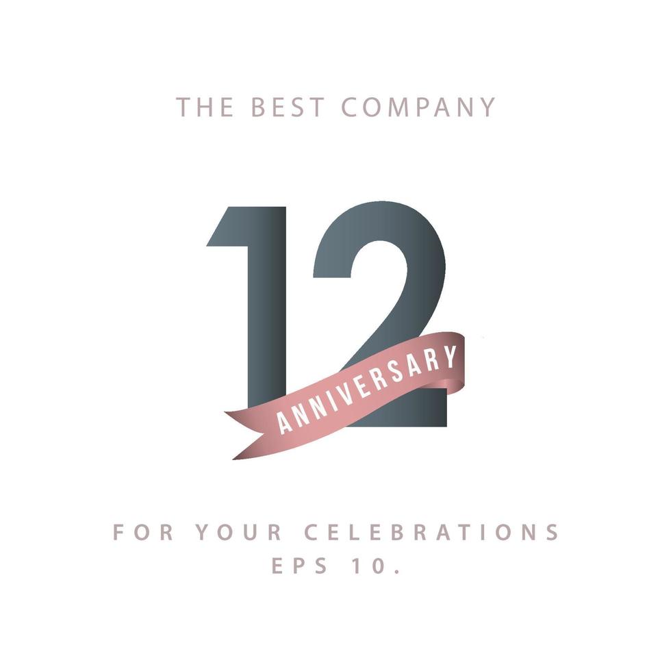 12 Years Anniversary Celebration Vector Template Design Illustration