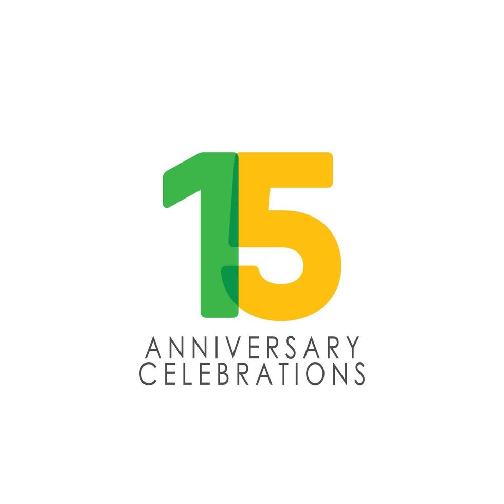 15 Years Anniversary Celebration Vector Template Design Illustration