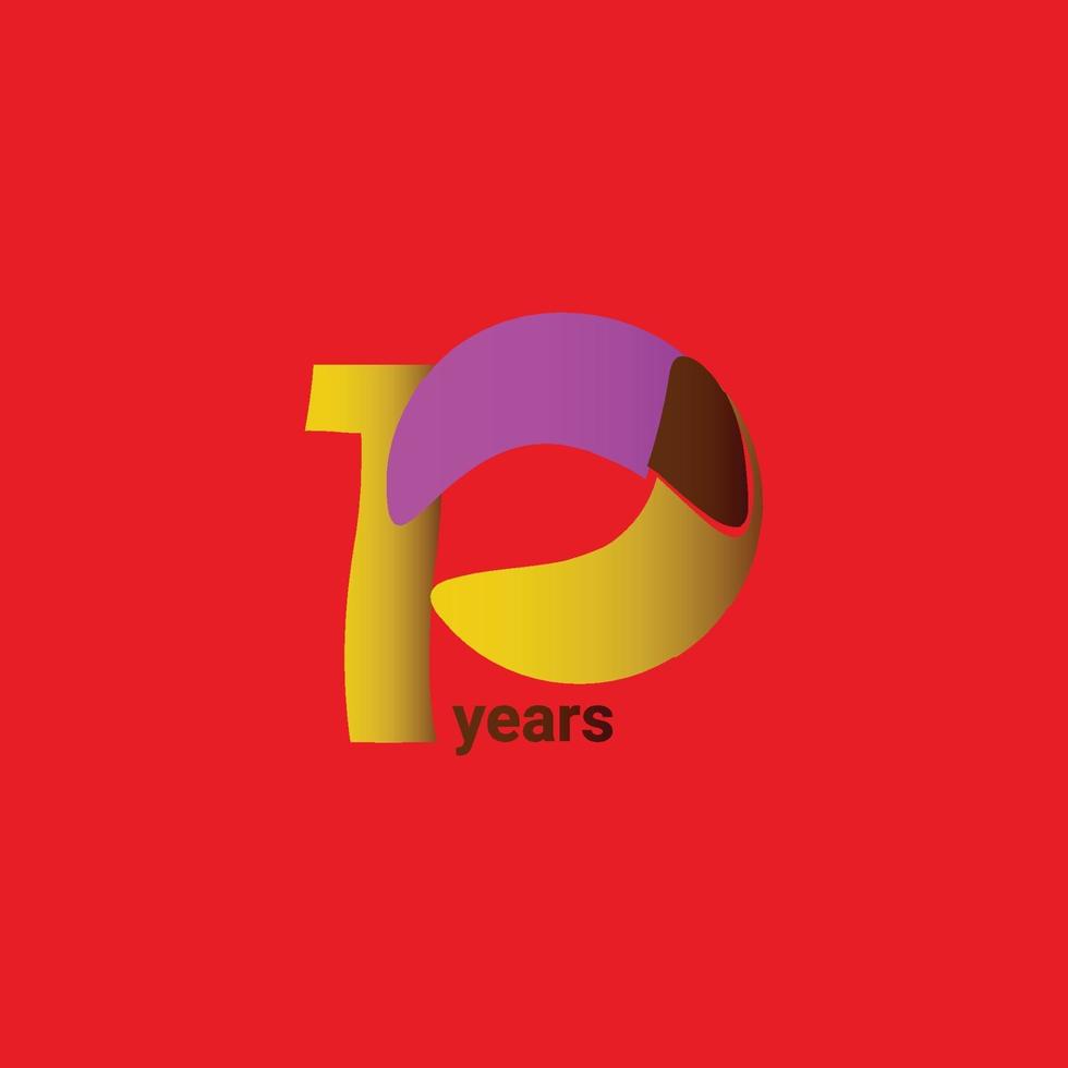 10 Years Anniversary Celebration Vector Template Design Illustration