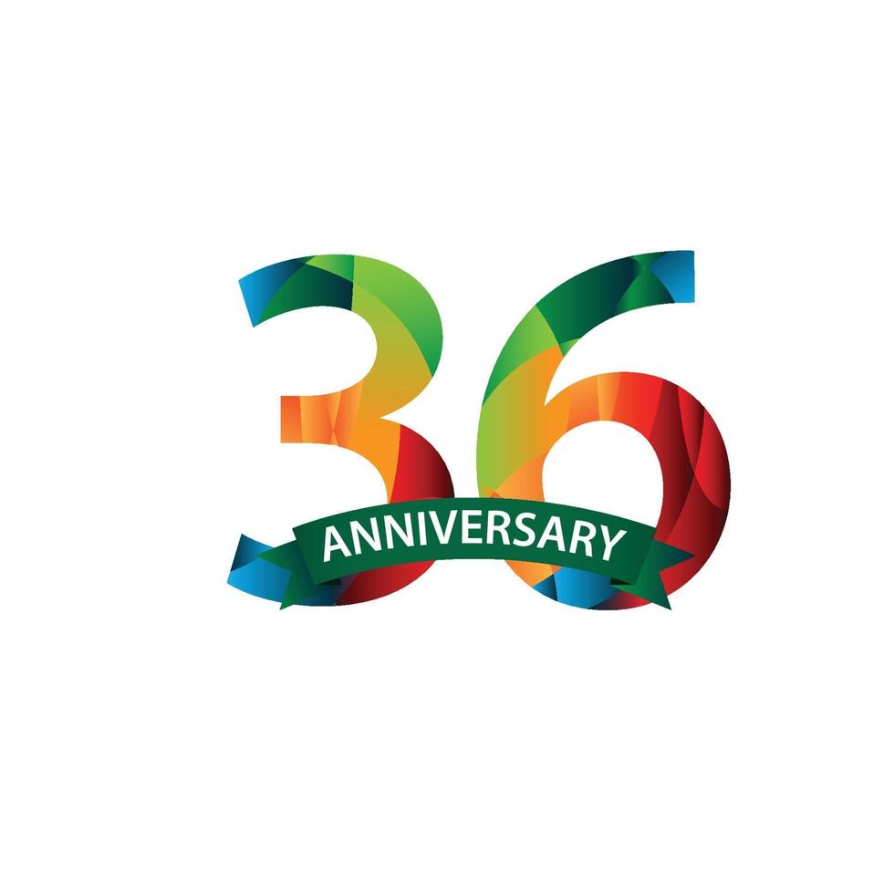 36 Years Anniversary Celebration Vector Template Design Illustration