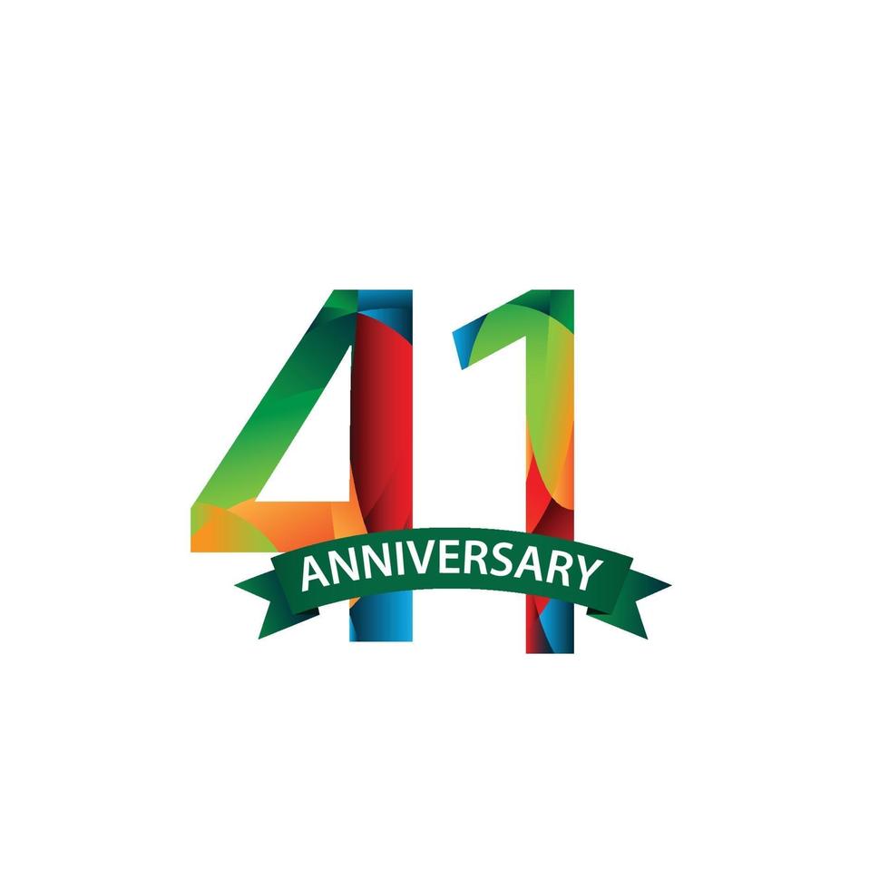 41 Years Anniversary Celebration Vector Template Design Illustration