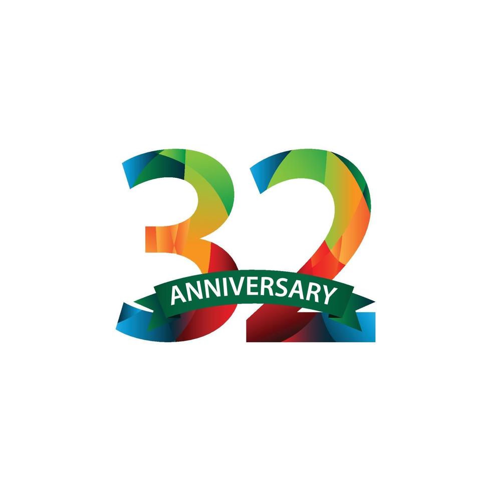 32 Years Anniversary Celebration Vector Template Design Illustration