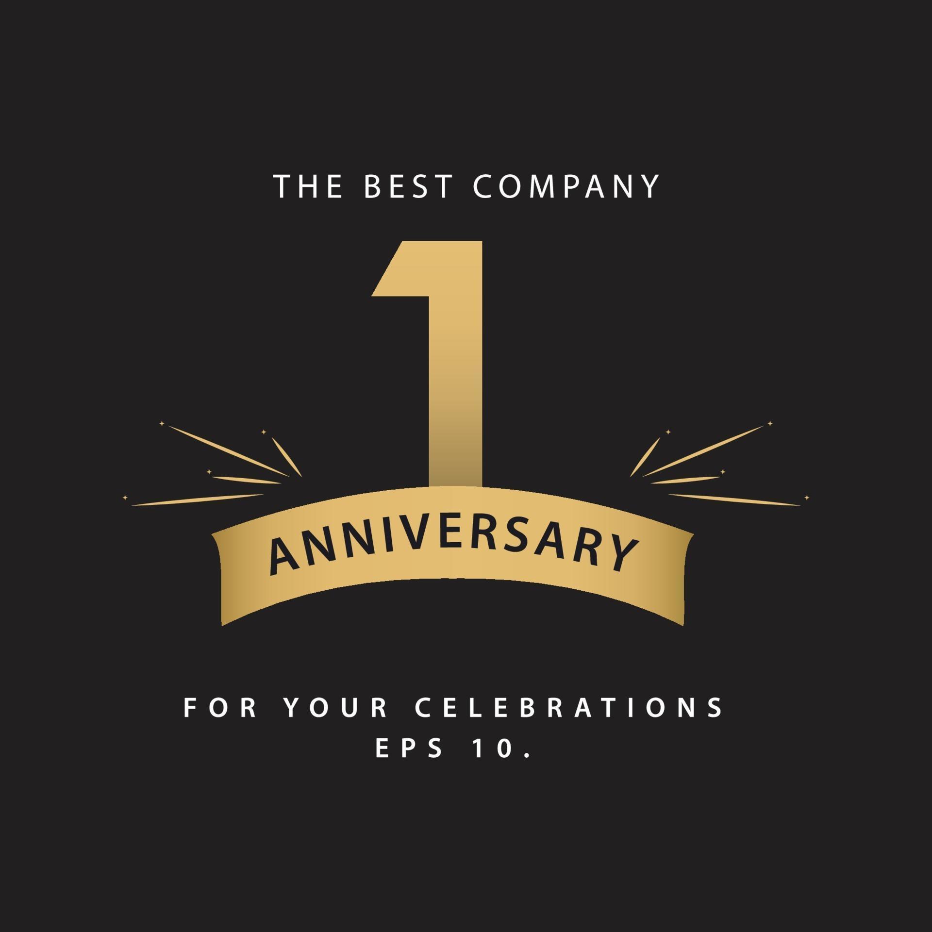 1 Years Anniversary Celebration Vector Template Design Illustration