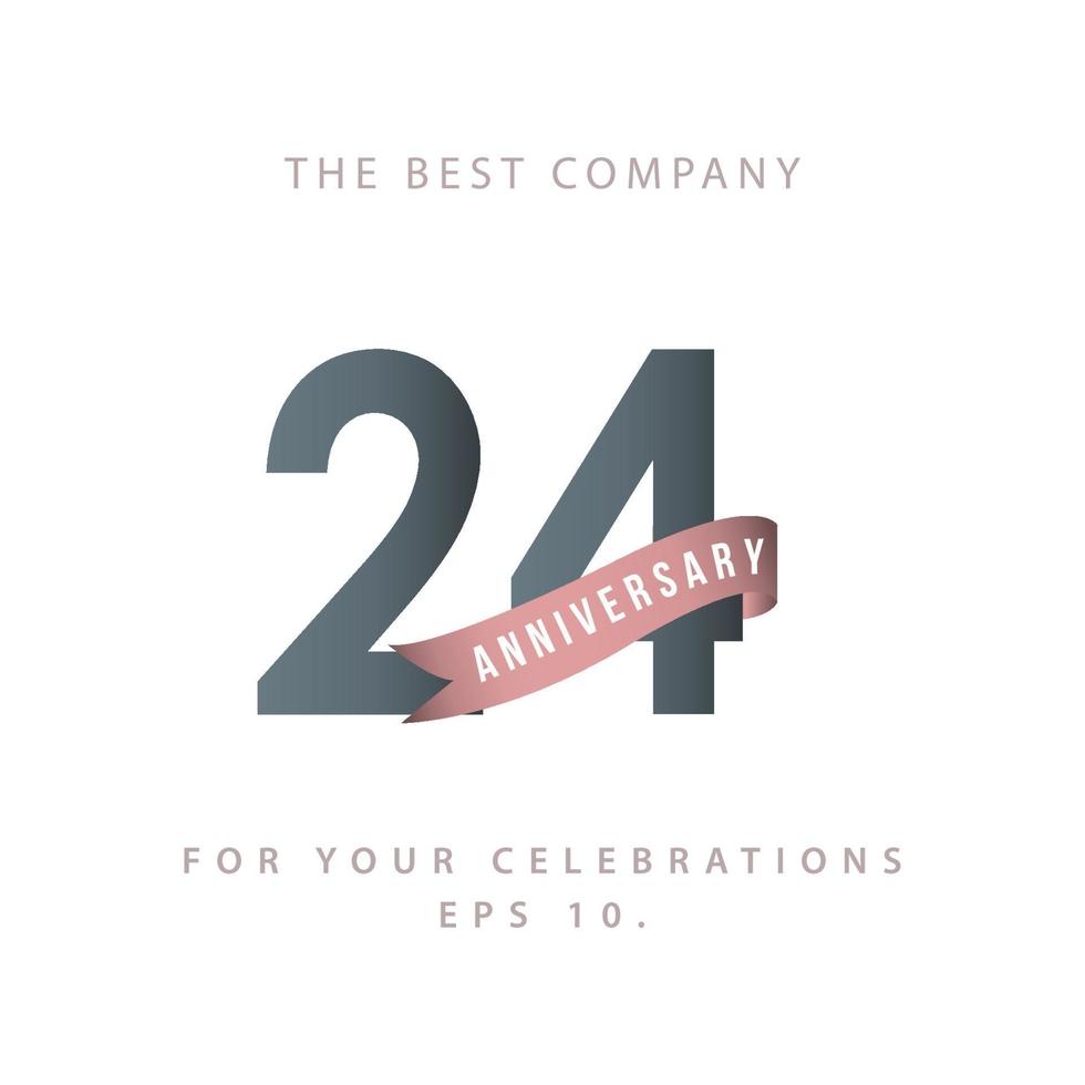 24 Years Anniversary Celebration Vector Template Design Illustration