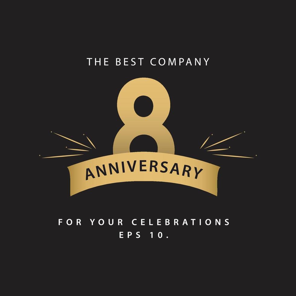 8 Years Anniversary Celebration Vector Template Design Illustration