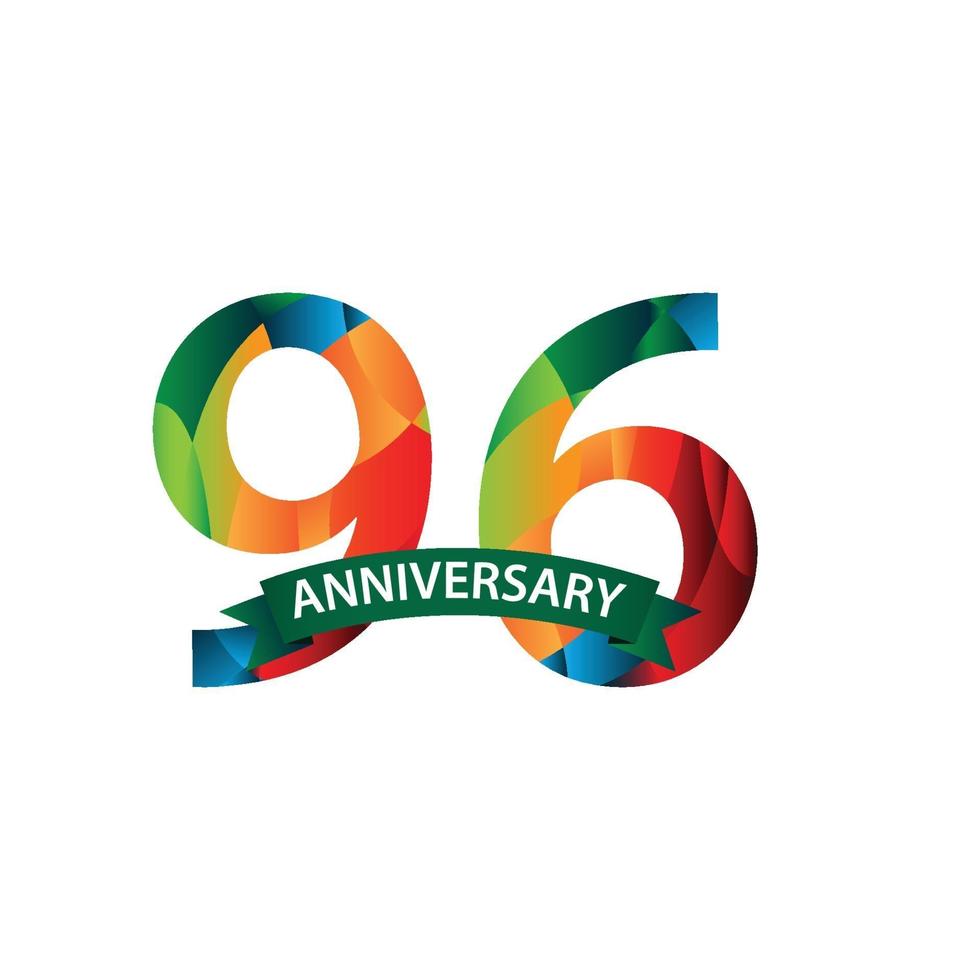 96 Years Anniversary Celebration Vector Template Design Illustration