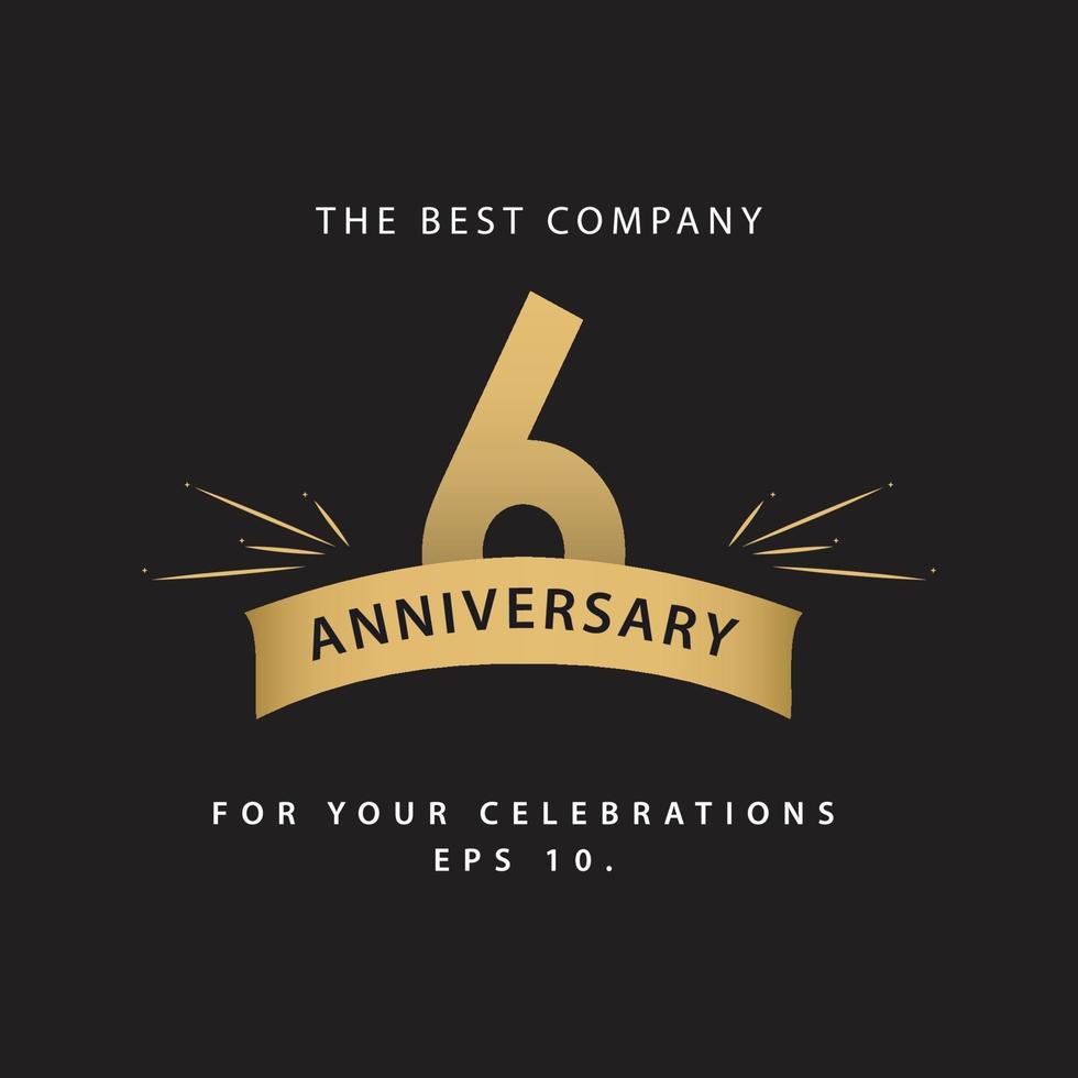 6 Years Anniversary Celebration Vector Template Design Illustration