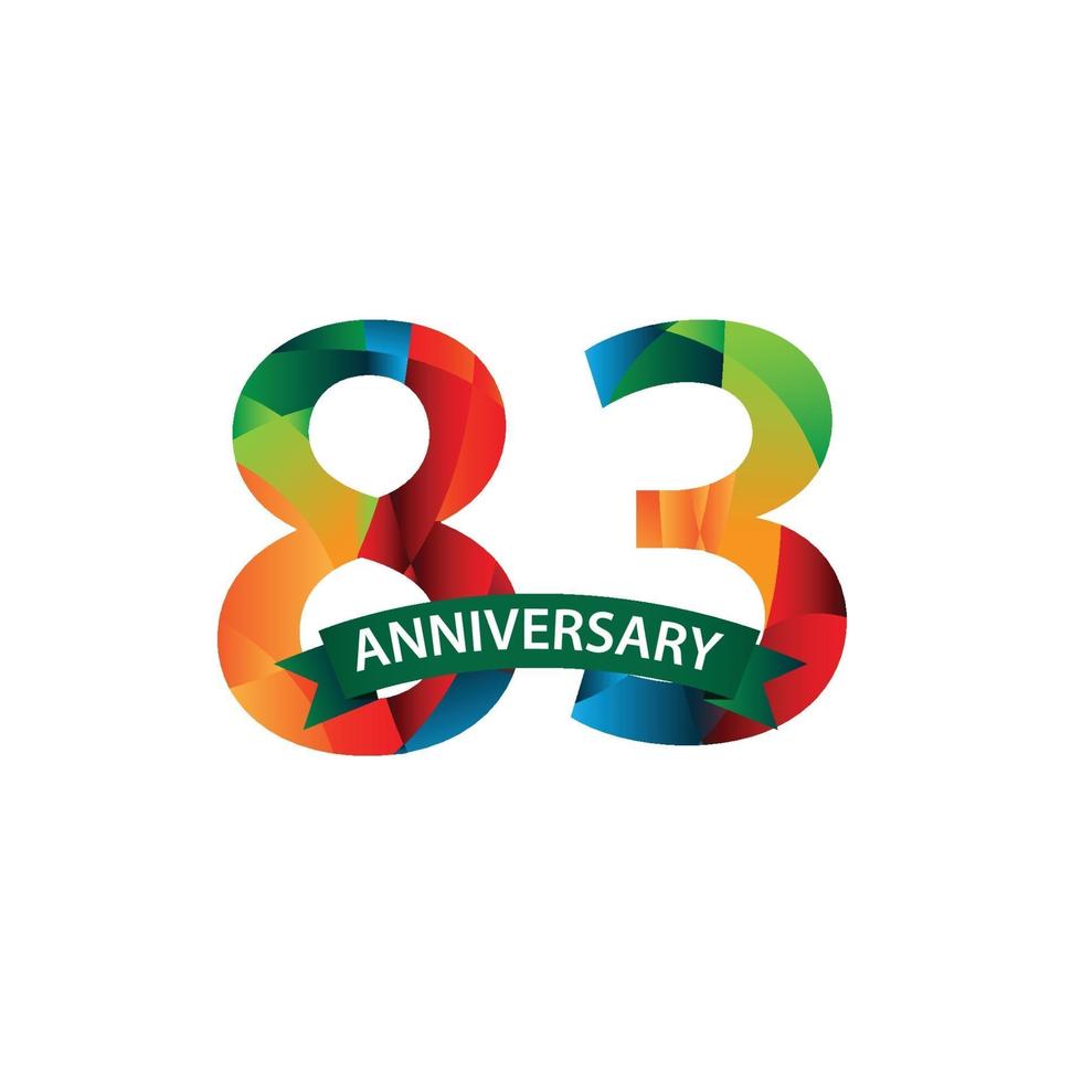 83 Years Anniversary Celebration Vector Template Design Illustration