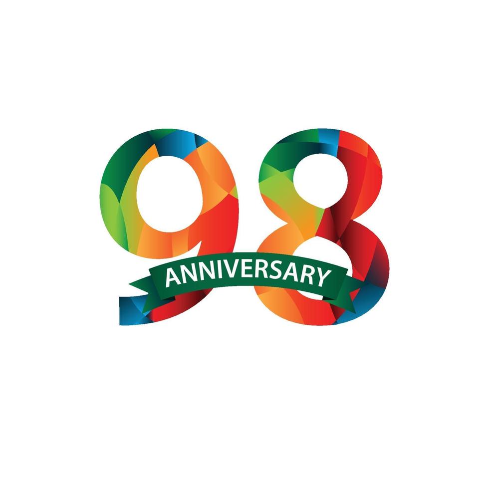 98 Years Anniversary Celebration Vector Template Design Illustration