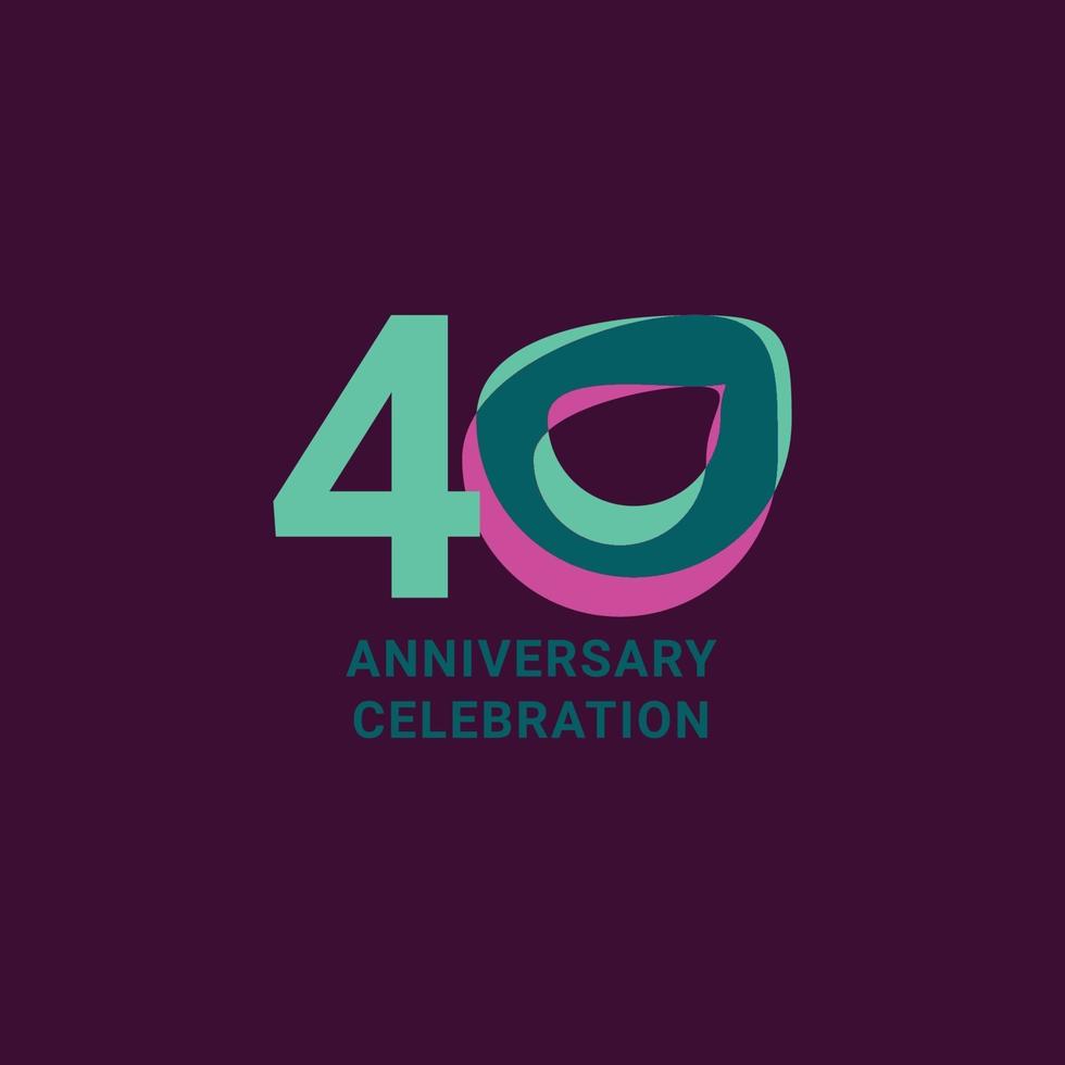 40 Years Anniversary Celebration Vector Template Design Illustration