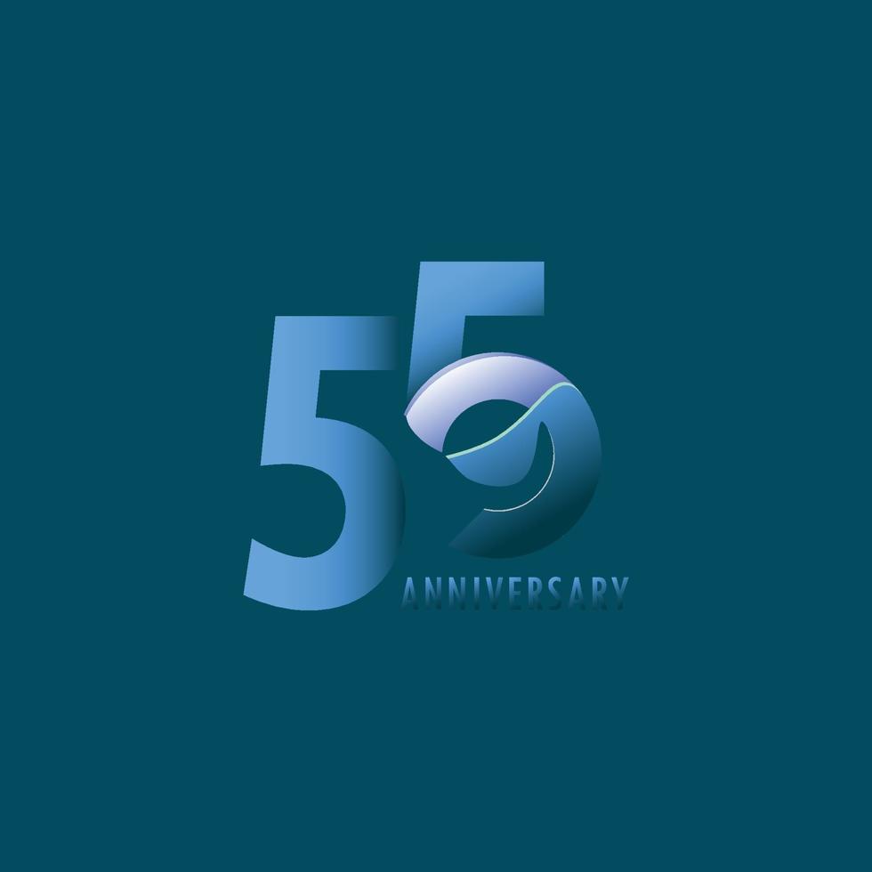 55 Years Anniversary Celebration Vector Template Design Illustration