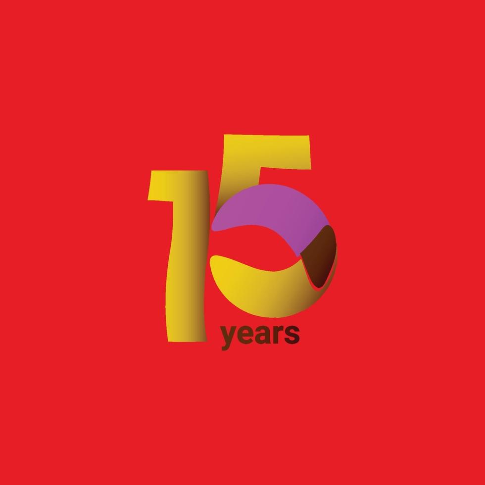 15 Years Anniversary Celebration Vector Template Design Illustration
