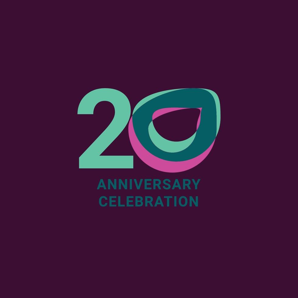 20 Years Anniversary Celebration Vector Template Design Illustration