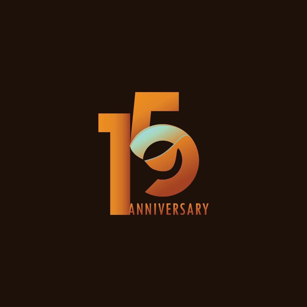 15 Years Anniversary Celebration Vector Template Design Illustration