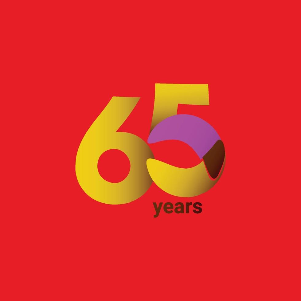 65 Years Anniversary Celebration Vector Template Design Illustration