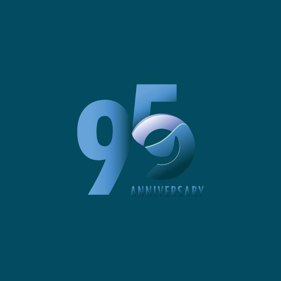 Ilustración de diseño de plantilla de vector de celebración de aniversario de 95 años