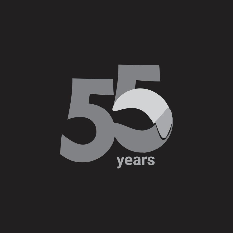 55 Years Anniversary Celebration Vector Template Design Illustration