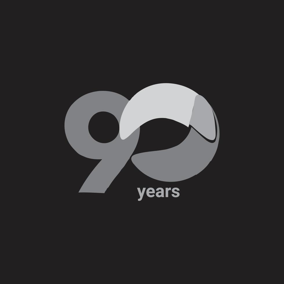 Ilustración de diseño de plantilla de vector de celebración de aniversario de 90 años