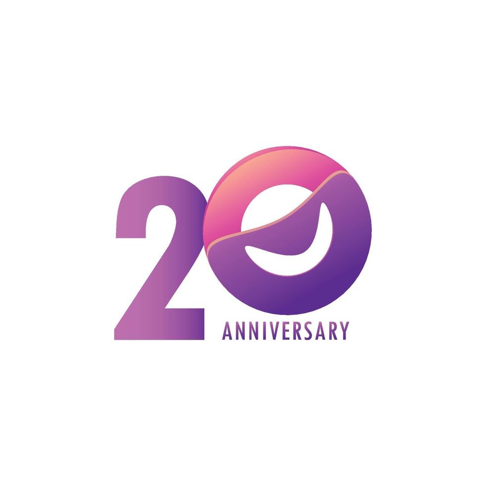 20 Years Anniversary Celebration Vector Template Design Illustration