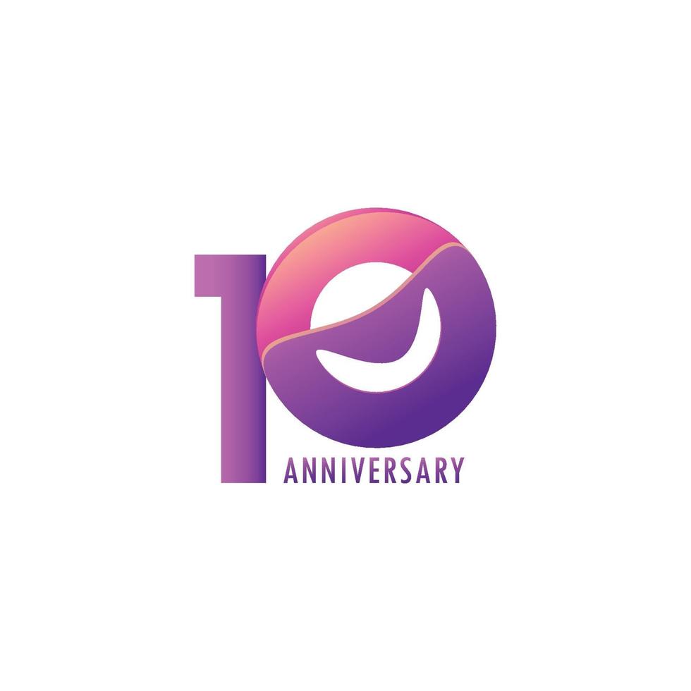 10 Years Anniversary Celebration Vector Template Design Illustration