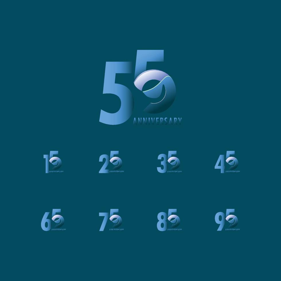 Ilustración de diseño de plantilla de vector de celebración de aniversario de 55 años