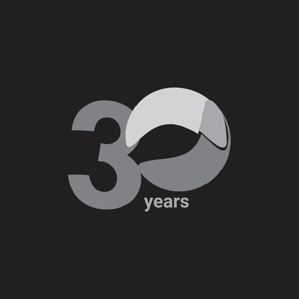 30 Years Anniversary Celebration Vector Template Design Illustration