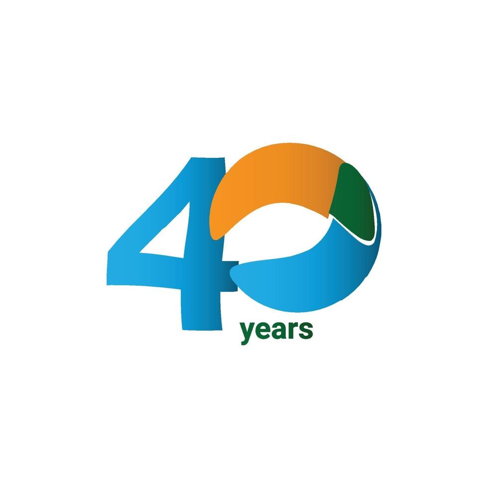 40 Years Anniversary Celebration Vector Template Design Illustration