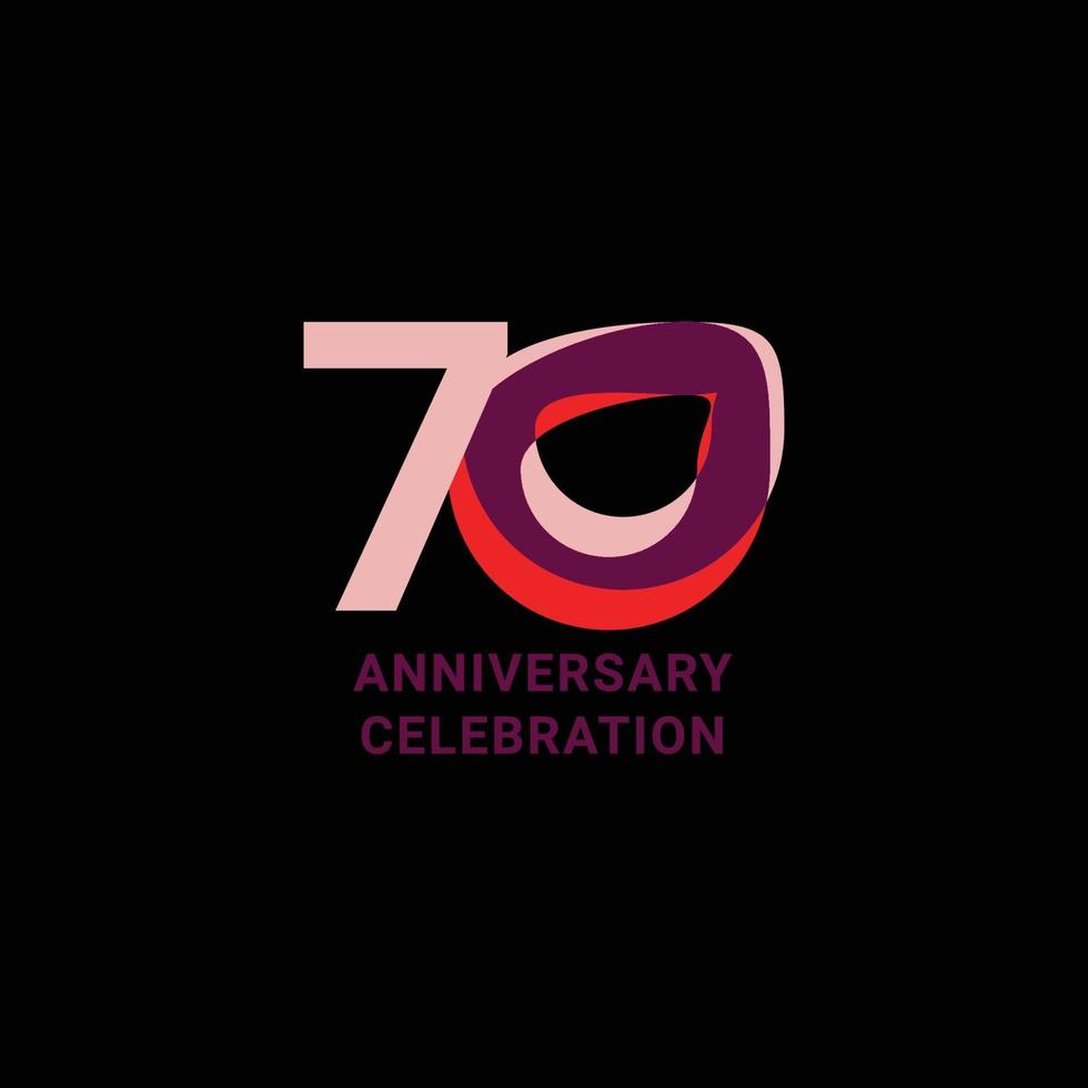 70 Years Anniversary Celebration Vector Template Design Illustration