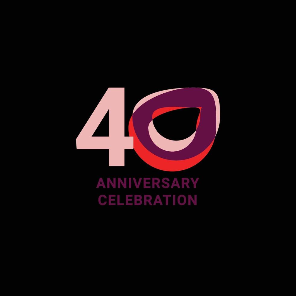 40 Years Anniversary Celebration Vector Template Design Illustration
