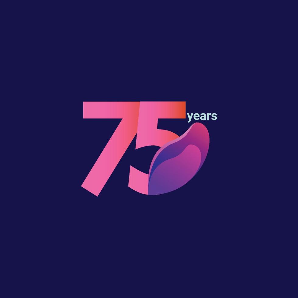 Ilustración de diseño de plantilla de vector de celebración de aniversario de 75 años