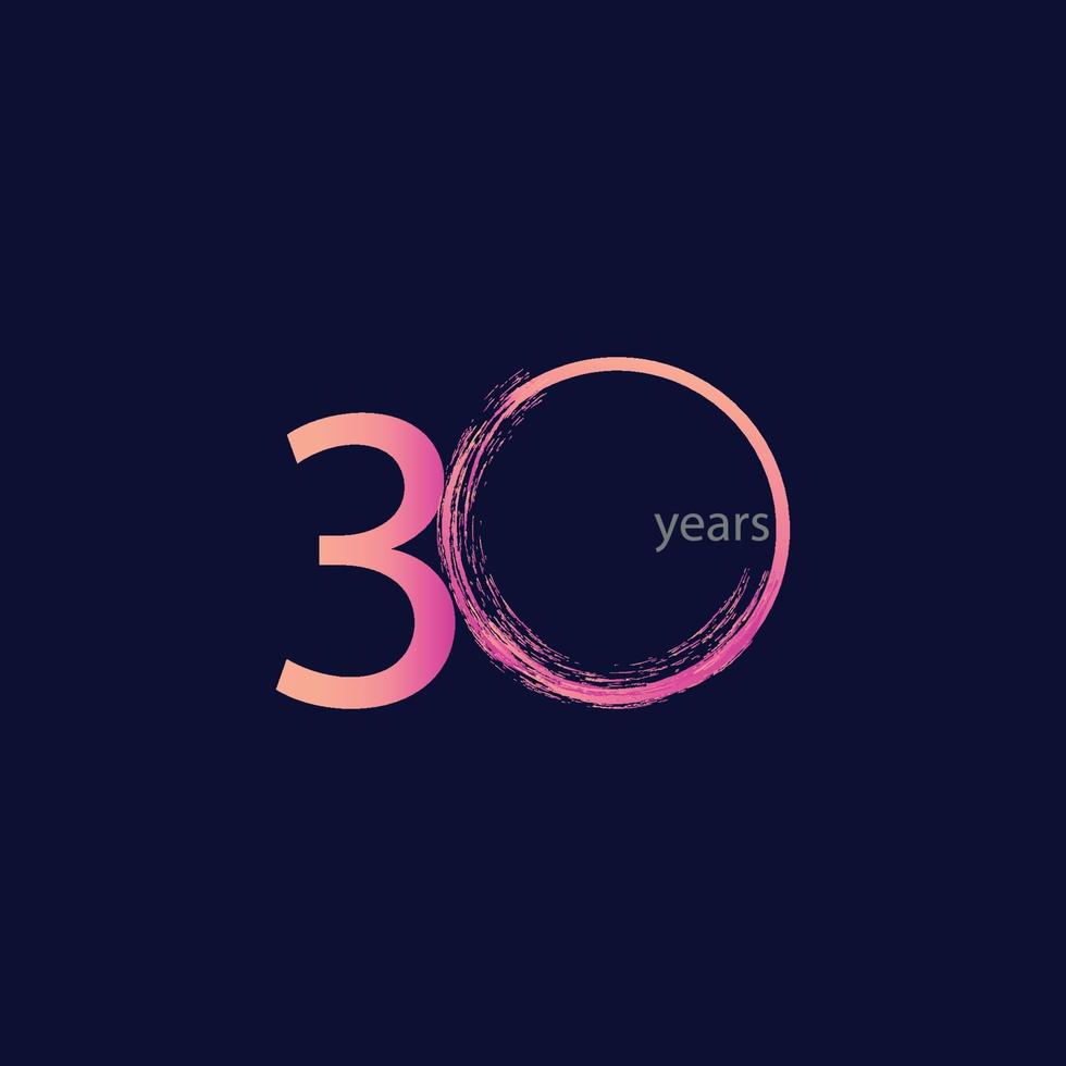 30 Years Anniversary Celebration Vector Template Design Illustration