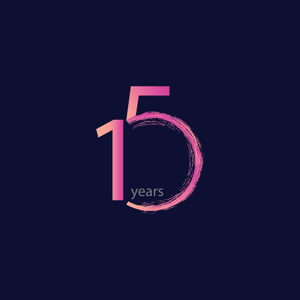 15 Years Anniversary Celebration Vector Template Design Illustration